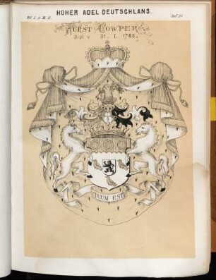 Taf. 51. Fürst Cowper. Dipl. v. 31.I.1788