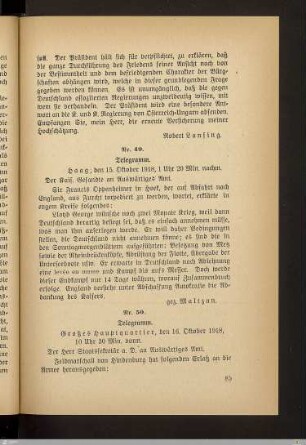 Telegramme, Besprechungen