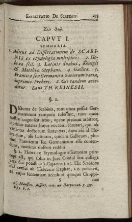 Caput I. Summaria. - Caput IV. Summaria.