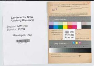 Entnazifizierung Paul Giersiepen, geb. 19.09.1899 (Angest.)