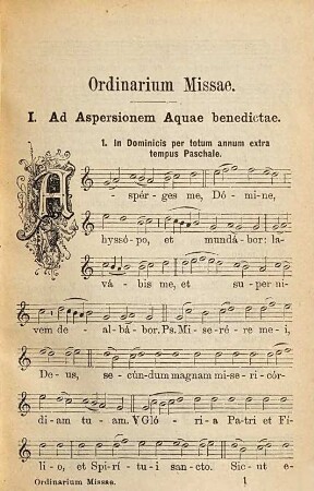 Ordinarium missae : Nach der von der S. Rituum Congregatio besorgten Edition des Graduale Romanum in Violinschlüssel und weisse Noten übertragen