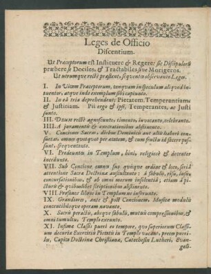 Leges de Officio Discentium.
