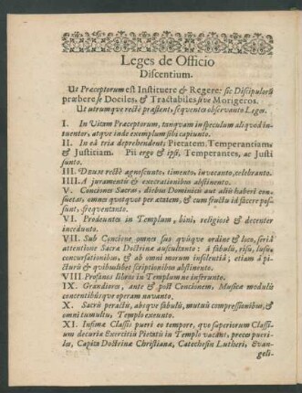 Leges de Officio Discentium.