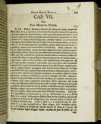 Cap. VII. De Fine Montium Pietatis.