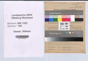 Entnazifizierung Wilhelm Giesen , geb. 12.05.1904 (Transportunternehmer)