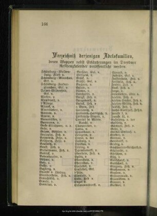 Verzeichniß derjenigen Adelsfamilien