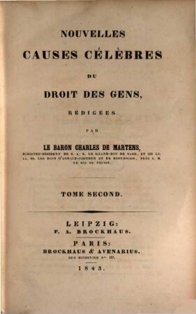 Nouvelles causes célébres du droit des gens, 2
