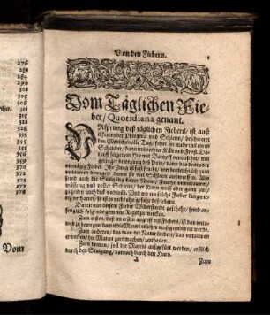 Vom Täglichen Fieber/ Quotidiana genant