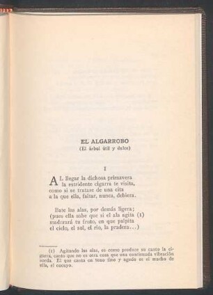 El algarrobo : (El árbol útil y dulce)