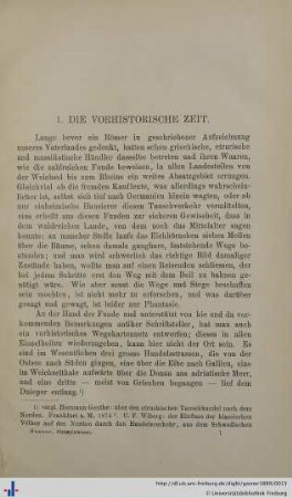 1. Die vorhistorische Zeit.
