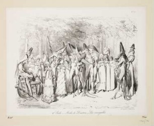 18.e siècle. Modes du directoire. Les incroyables, Blatt 17 der Folge "Folies-Gauloises depuis les Romains jusqu'à nos Jours. Album de Moeurs et de Costumes"