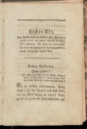 Erster Auftritt. Ines (allein.) [...]