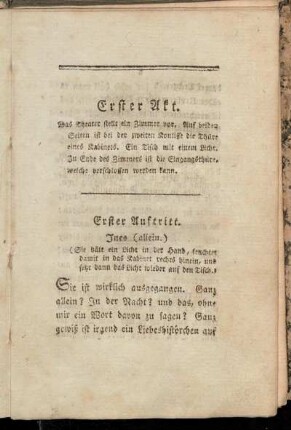 Erster Auftritt. Ines (allein.) [...]