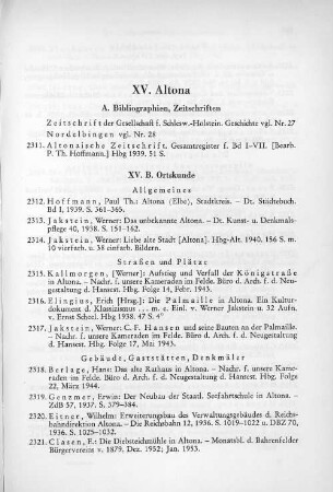 XV. B. Ortskunde