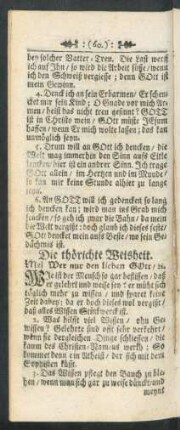Die thörichte Weisheit