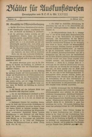 14.1918: Blätter für Auskunftswesen