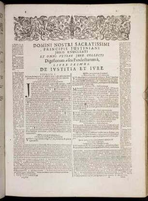 Domini Nostri Sacratissimi Principis Justiniani Juris Enucleati Ex Omni Vetere Jure Collecti Digestorum a seu Pandectarum.
