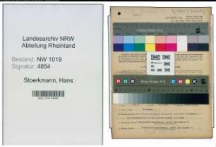 Entnazifizierung Hans Stoerkmann , geb. 04.06.1917 (Kaufmaennischer Angestellter)