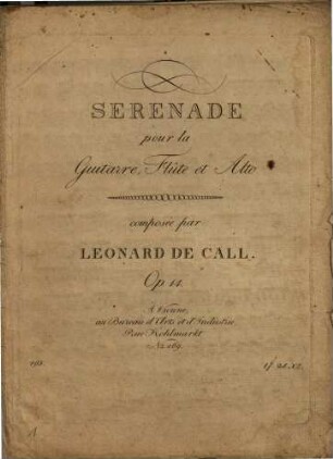 Sérénade pour la guitarre, flûte et alto : op. 14