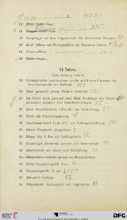 b) Salon (Nr. 23-53)