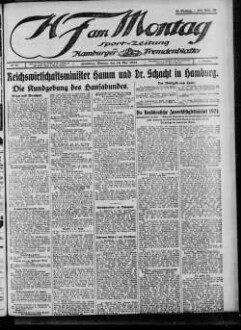 Hamburger Fremdenblatt, HF am Montag