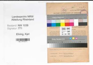Entnazifizierung Karl Ehring , geb. 03.01.1900 (Bergassessor)