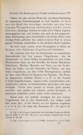 Ueber die Benützung eines Auszuges der Lex romana Visigothorum im Landrechte des sogenannten Schwabenspiegels