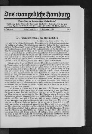 Die Verantwortung der Unkirchlichen