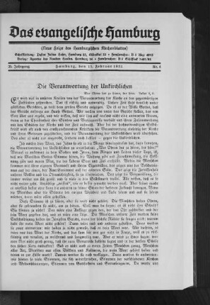 Die Verantwortung der Unkirchlichen