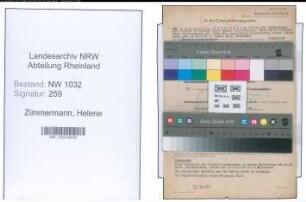 Entnazifizierung Helene Zimmermann , geb. 07.10.1896 ()