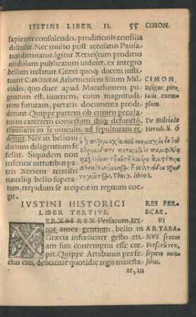Iustini Historici Liber Tertius.