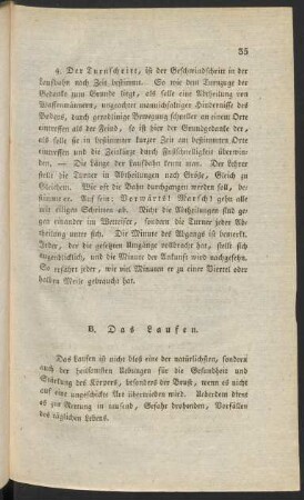 B. Das Laufen