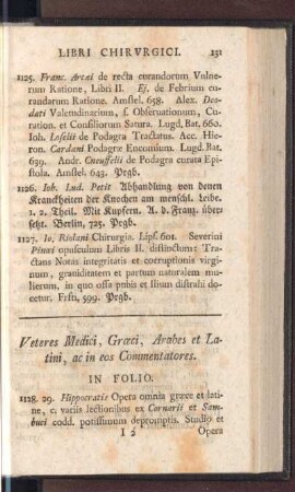 Veteres Medici, Graeci, Arabes et Latini, ac in eos Commentatores