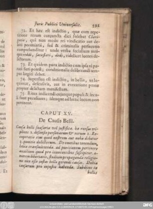 Caput XV. De Causis Belli.