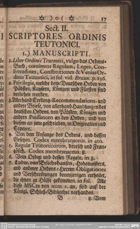 Sect. II. Scriptores Ordinis Teutonici