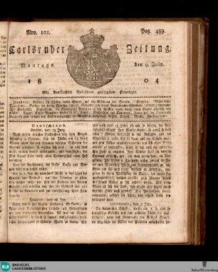 Karlsruher Zeitung, [No. 101]