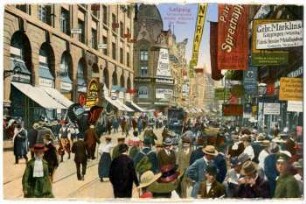 Leipzig. Grimmaische Straße während der Messe