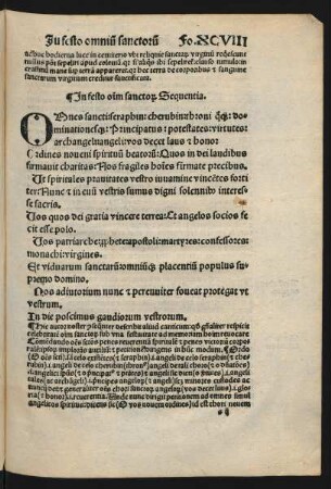 In festo omnium sanctorum Sequentia.