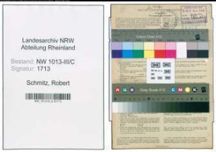 Entnazifizierung Robert Schmitz , geb. 18.07.1904 ()