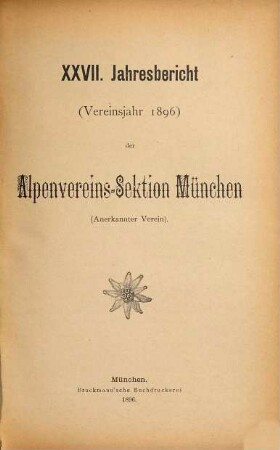 Jahresbericht : Vereinsjahr ... 27. 1896