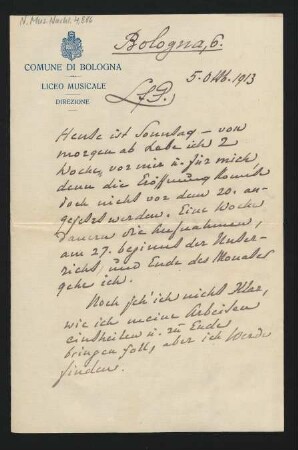 Brief an Gerda Busoni : 05.10.1913