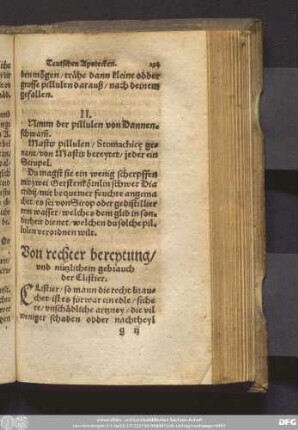 Von rechter bereytung/ vnd nützlichem gebrauch der Clistier.