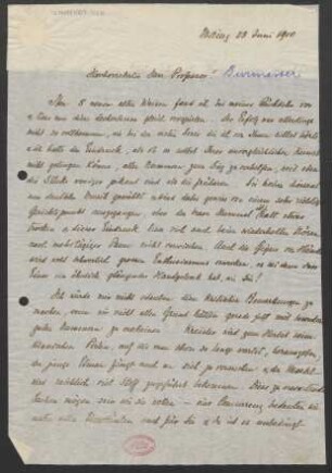 Brief an Willy Burmester : 23.06.1910