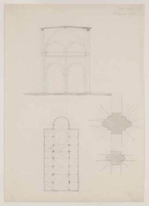 Sant'Ambrogio in Mailand [aus einem Konvolut von 107 Blatt Architekturstudien und Skizzen einer Italienreise]