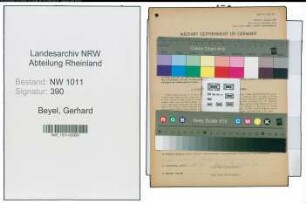 Entnazifizierung Gerhard Beyel , geb. 21.07.1899 ()