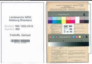 Entnazifizierung Gerhard Freihoffs , geb. 12.11.1897 (Lehrer)