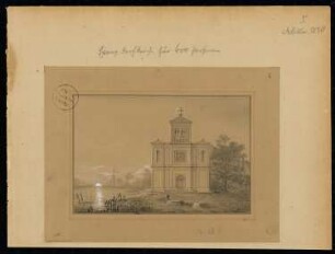 Evangelische Dorfkirche für 400 Personen Monatskonkurrenz Februar 1830: Aufriss Vorderansicht