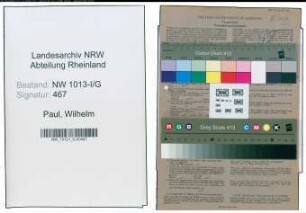 Entnazifizierung Wilhelm Paul , geb. 05.03.1897 (Markenmeister)