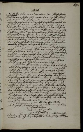 Anforderung eines Gutachtens für die Statuten der Direktion der Professoren-Wittwen- und -Waisen-Kasse.