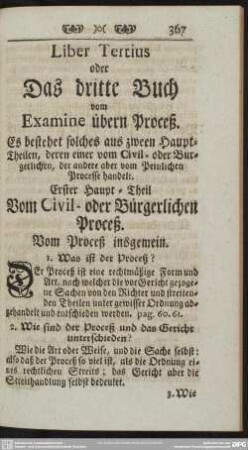 Liber Tertius oder Das dritte Buch vom Examine übern Proceß